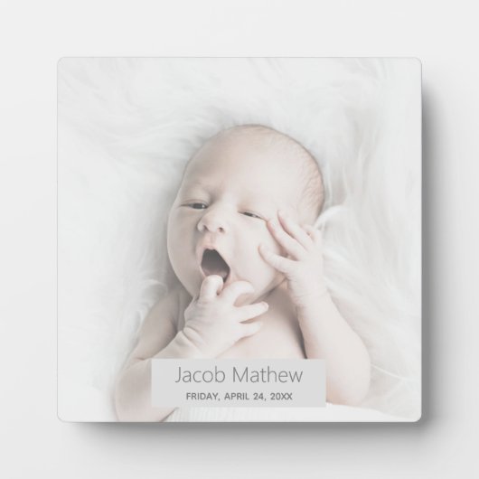 Trendy Custom Name Baby Foto Fotoplaat (Voorkant)