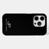Trendy Custom Sjabloon Monogram Zwart-wit Case-Mate iPhone Case (Achterkant (horizontaal))
