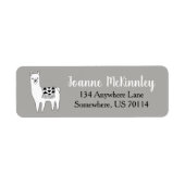 Trendy Cute Black & White Llama Sketch Etiket (Voorkant)