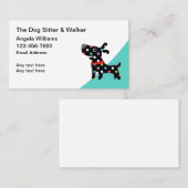 Trendy Cute Dog Sitter Walker Visitekaartjes (Voorkant / Achterkant)