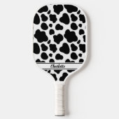 Trendy Cute Fun Zwart & Wit Koeienpatroon Custom Pickleball Paddle (Voorkant)