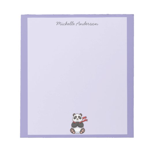 Trendy Cute Panda Beer Persoonlijke Paarse Notitieblok (Voorkant)