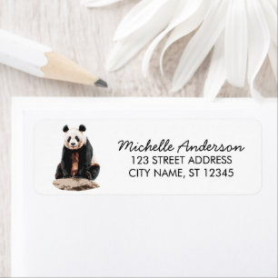 Trendy Cute Panda Beer Retouradres Etiket