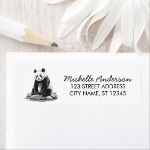 Trendy Cute Panda Beer Retouradres Etiket