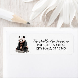 Trendy Cute Panda Beer Retouradres Etiket