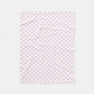 Trendy Cute Pink White Polka Dots Pattern Fleece Deken