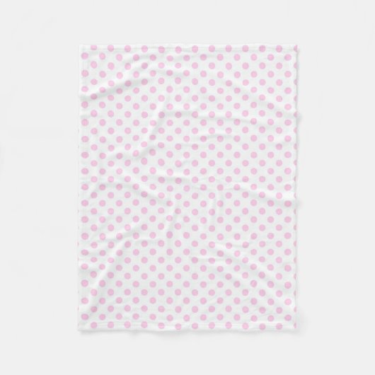 Trendy Cute Pink White Polka Dots Pattern Fleece Deken (Voorkant)