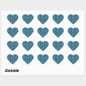 Trendy Cute Snowflake Pattern in Blue Hart Sticker (Vel)
