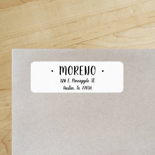 Trendy Cute Stylish Familienaam Return Address Etiket