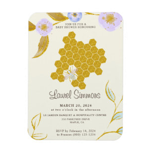 Trendy & Cute Waterverf Gouden Bijenkorf Baby Show Magneet