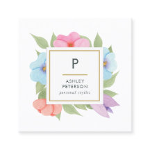 Trendy Cute Waterverf Pink Gold Flowers Monogram