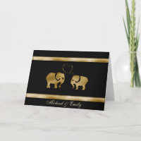 Trendy cute zwarte /gouden olifant verliefd