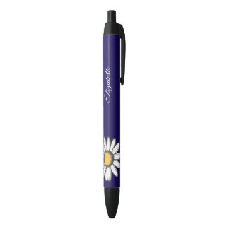 Trendy Daisy Bloem Illustratie Navy Pen