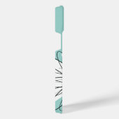 Trendy Daisy Floral Illustration - blauwgroen geel iPhone Hoesje (Rechterkant)