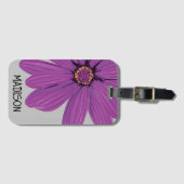 Trendy Daisy Floral Illustration Custom name Bagagelabel (Voorkant (horizontaal))