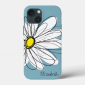 Trendy Daisy Floral Illustration Custom name Case-Mate iPhone Case (Achterkant)