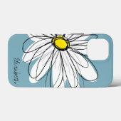 Trendy Daisy Floral Illustration Custom name Case-Mate iPhone Case (Achterkant (horizontaal))
