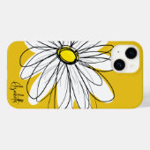 Trendy Daisy Floral Illustration Custom name Case-Mate iPhone Case (Achterkant (horizontaal))