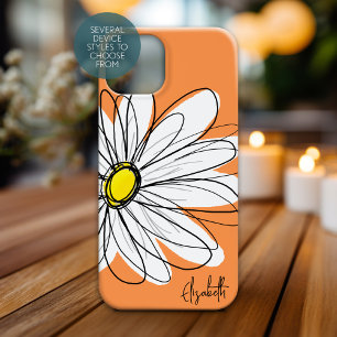 Trendy Daisy Floral Illustration Custom name