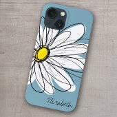 Trendy Daisy Floral Illustration Custom name Case-Mate iPhone Case