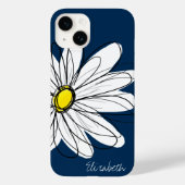 Trendy Daisy Floral Illustration Custom name Case-Mate iPhone Case (Achterkant)