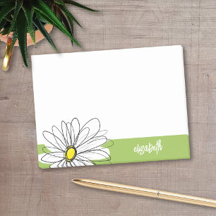 Trendy Daisy Floral Illustration - limoen en geel Post-it® Notes