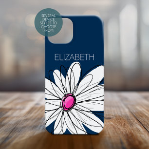 Trendy Daisy Floral Illustration - mars en roze