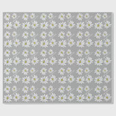 Trendy Daisy met grijs en geel Cadeaupapier (Vlak)