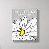 Trendy Daisy met grijs en geel Canvas Afdruk (Voorkant)