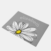 Trendy Daisy met grijs en geel Deurmat (Schuin)