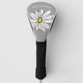 Trendy Daisy met grijs en geel Golfheadcover (Voorkant)