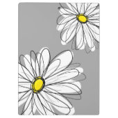 Trendy Daisy met grijs en geel Klembord (Achterkant)