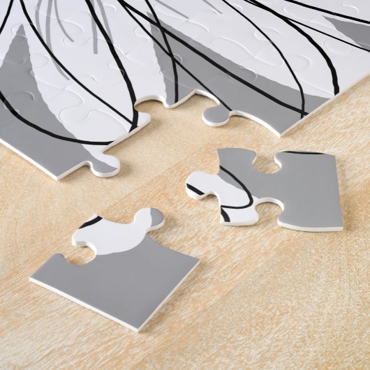 Trendy Daisy met grijs en geel Legpuzzel (Zijkant)