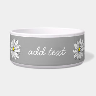 Trendy Daisy met grijs en geel Voerbakje