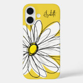 Trendy Daisy met Handtekening - geel Case-Mate iPhone Case (Achterkant)