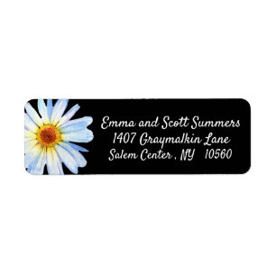 Trendy Daisy Zwart  Aangepaste adreslabels Etiket