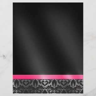 Trendy Damask Pink en Black Flyer