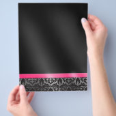Trendy Damask Pink en Black Flyer (Hand)