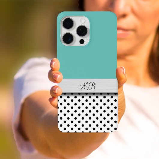 Trendy dames monogram polka dot patroon Case-Mate iPhone case