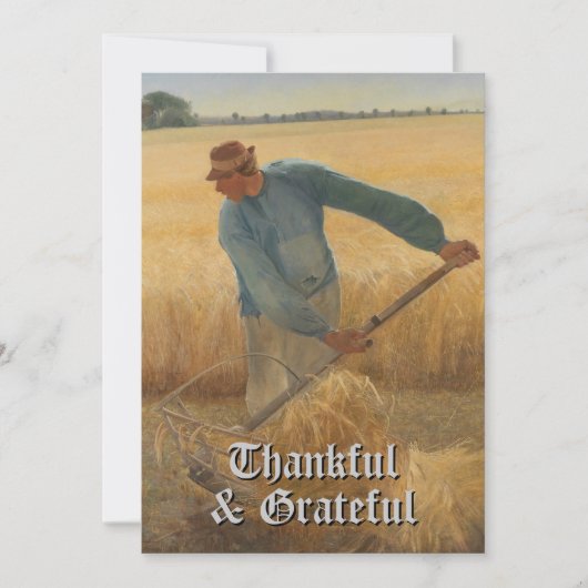 trendy dankbare en dankbare oogst feestdagenkaart (Voorkant)