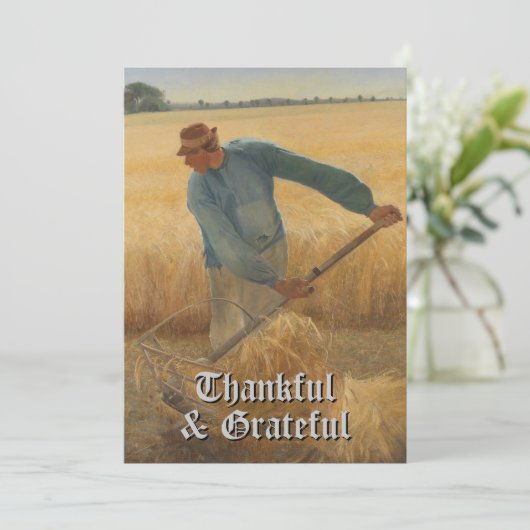 trendy dankbare en dankbare oogst feestdagenkaart (Staand voorkant)