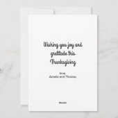 trendy dankbare en dankbare oogst feestdagenkaart (Achterkant)