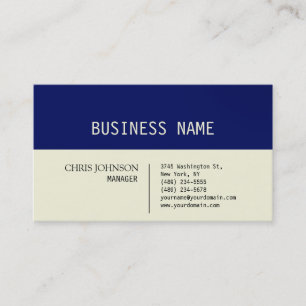 Trendy Dark Blue Beige Charm Manager Carte de visi