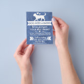 Trendy Dark Blue Dog Grooming Flyer (Hand)
