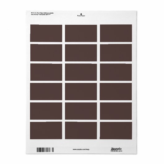 Trendy Dark Mocha Brown - Adresetiketten Etiket (Full Sheet)