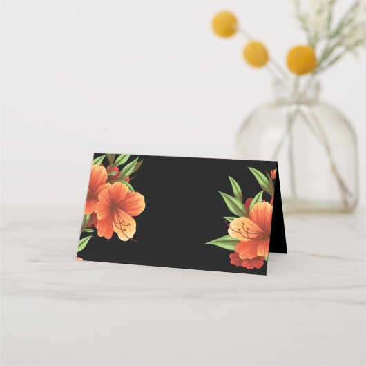 Trendy Dark Moody Sinaasappel Bloemen Huwelijk (Achterkant)