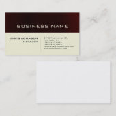 Trendy Dark Red Beige Charm Manager Carte de visit (Devant / Derrière)