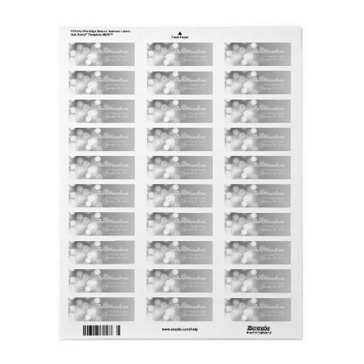 Trendy Dark Silver Sparkly Bokeh Glitter Abstract Etiket (Full Sheet)