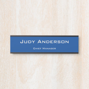Trendy Deep Blue Professional Plain Modern Elegant Deurbordje