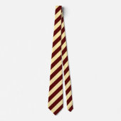 Trendy Deep Red en Bleek Yellow Diagonal Stripes Stropdas (Voorkant)